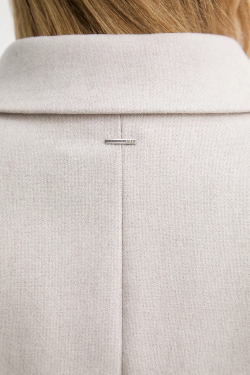 Μπουφάν με μαλλί BOSS χρώμα: μπεζ, 50548736 φωτογραφία