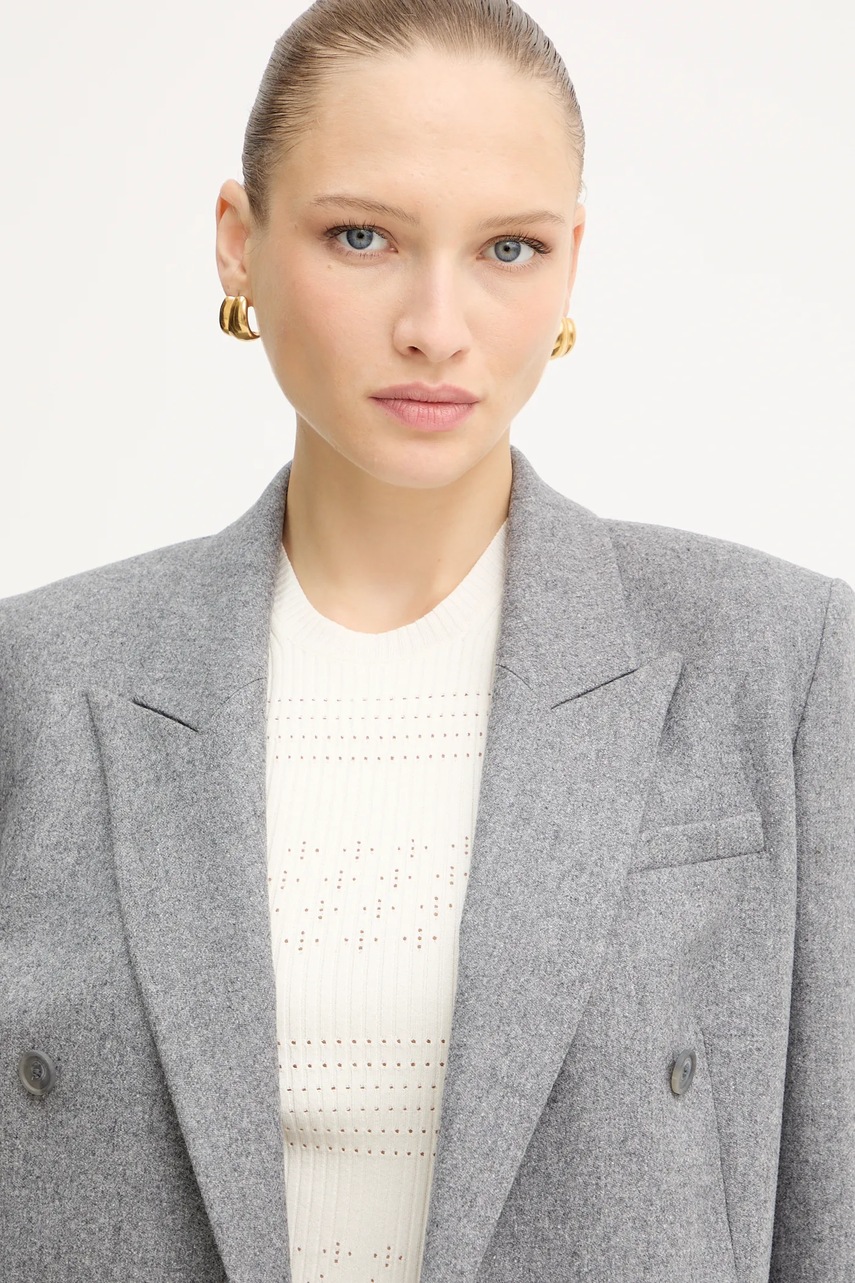 Μπουφάν με μαλλί BOSS χρώμα: γκρι, 50548736 φωτογραφία