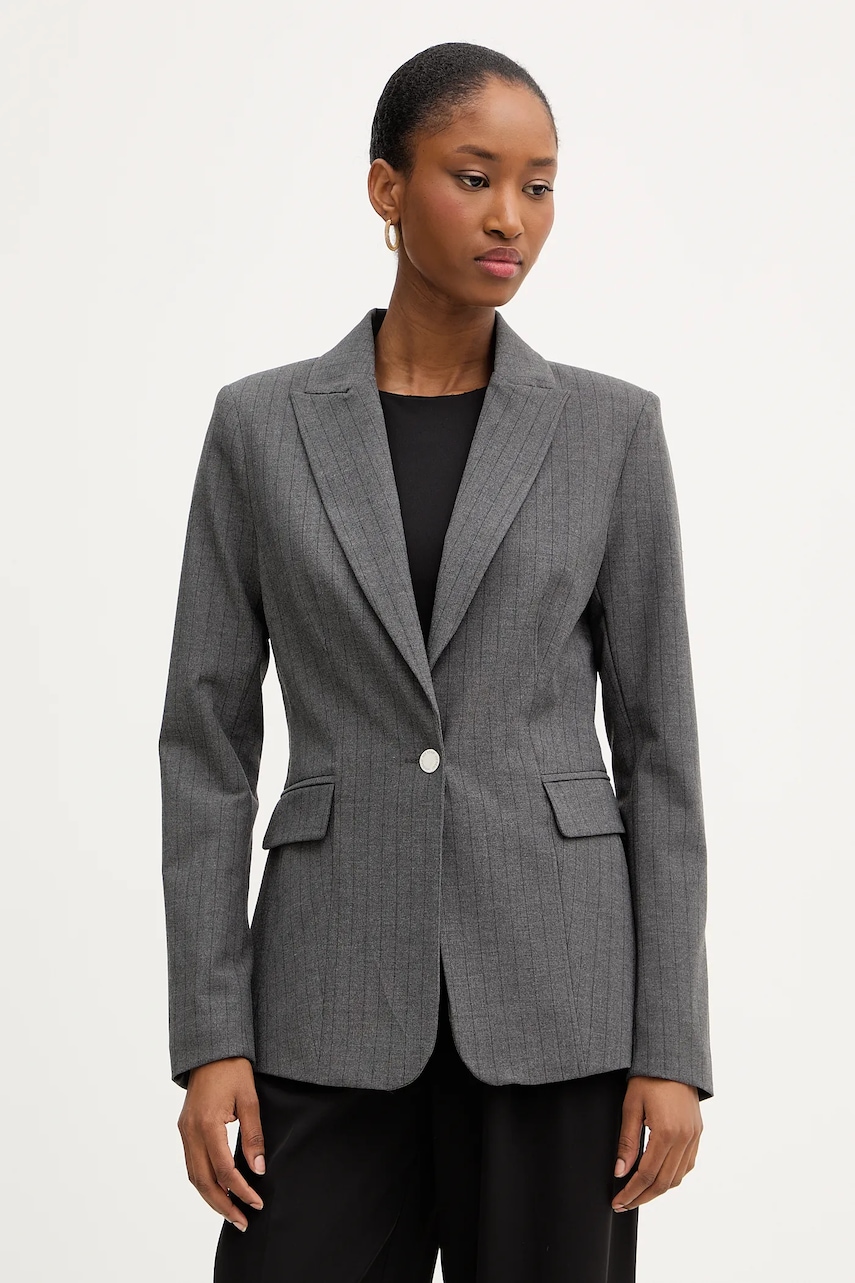 Morgan sacou culoarea gri, un singur rând de nasturi, cu imprimeu, VBOKY.F