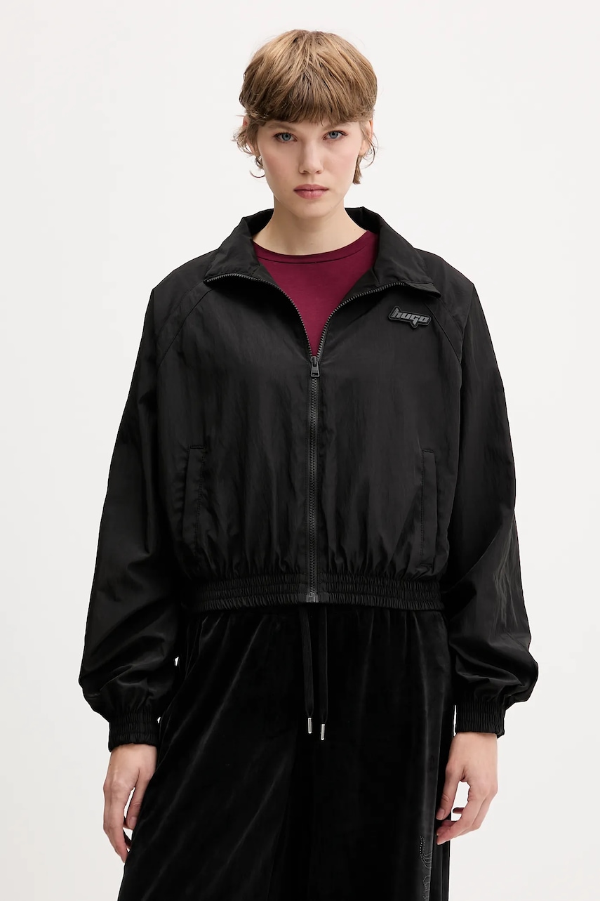 Levně Bunda Hugo Blue černá barva, přechodná, oversize, 50553343