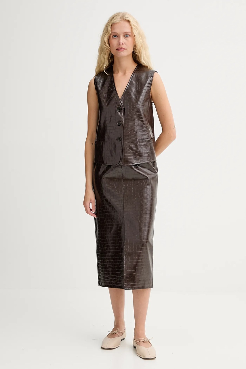 Γιλέκο ISABELLE BLANCHE χρώμα: καφέ, IS25FW-C027-T006 φωτογραφία