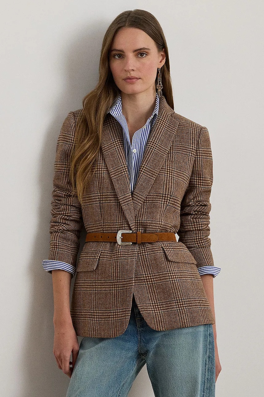 Levně Sako Lauren Ralph Lauren hnědá barva, 200979814