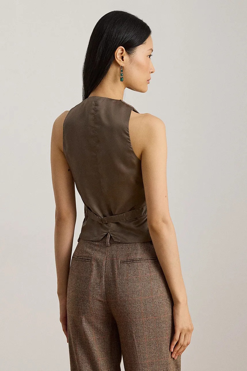 Жилет с добавлением шерсти Lauren Ralph Lauren цвет коричневый однобортный 200P03548