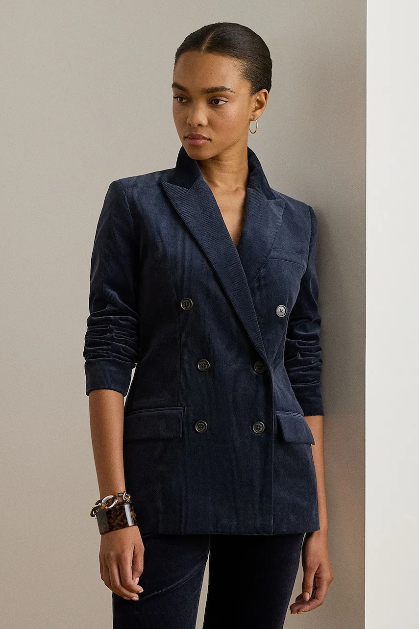 Levně Sako Lauren Ralph Lauren tmavomodrá barva, 200P03549
