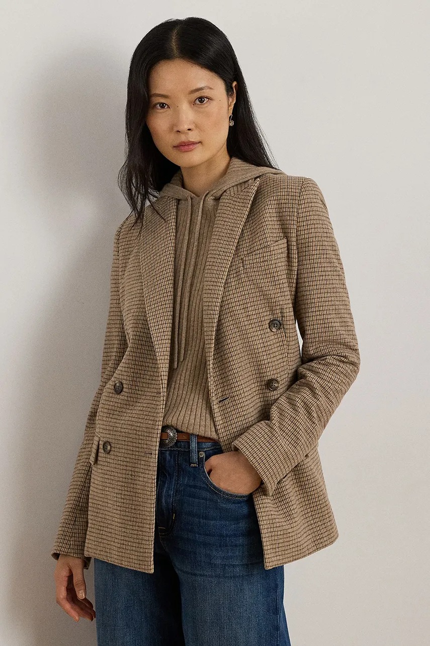 Levně Sako Lauren Ralph Lauren hnědá barva, 200979827