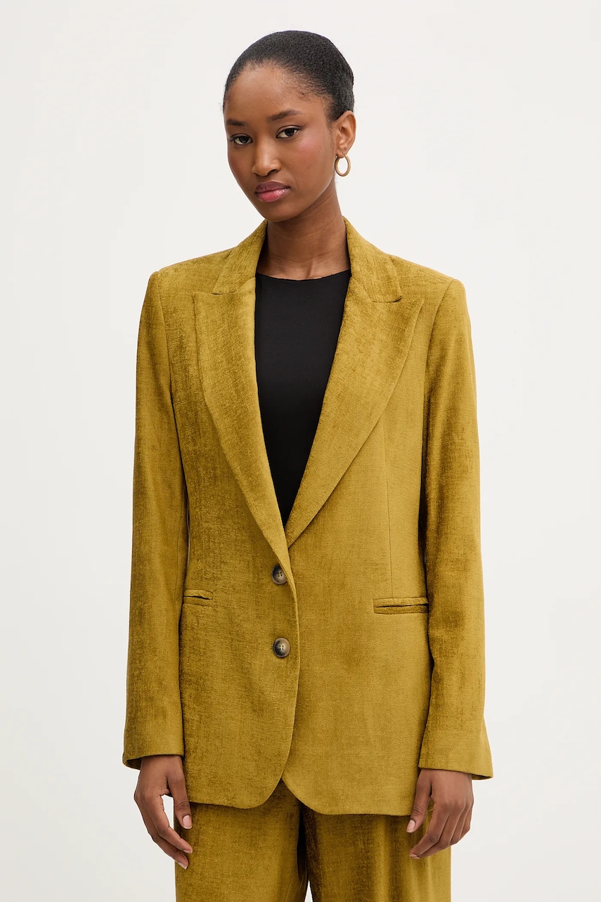 Haveone sacou culoarea verde, un singur rând de nasturi, uni, JCB-P002