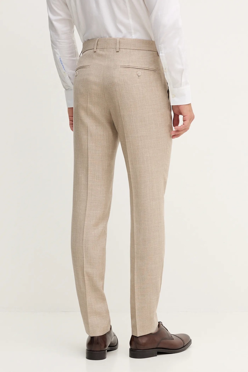 Μαλλίνο κοστούμι BOSS BECKHAM X BOSS χρώμα: μπεζ, 50549196 φωτογραφία