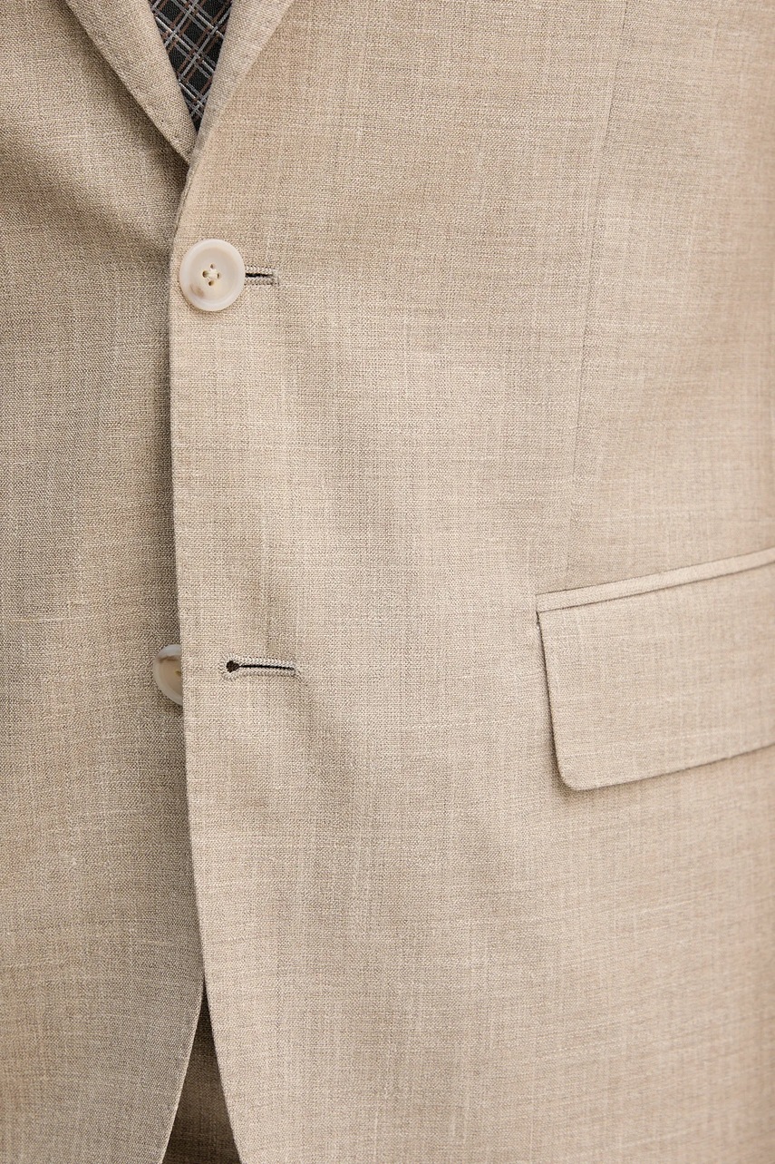 Μαλλίνο κοστούμι BOSS BECKHAM X BOSS χρώμα: μπεζ, 50549196 φωτογραφία