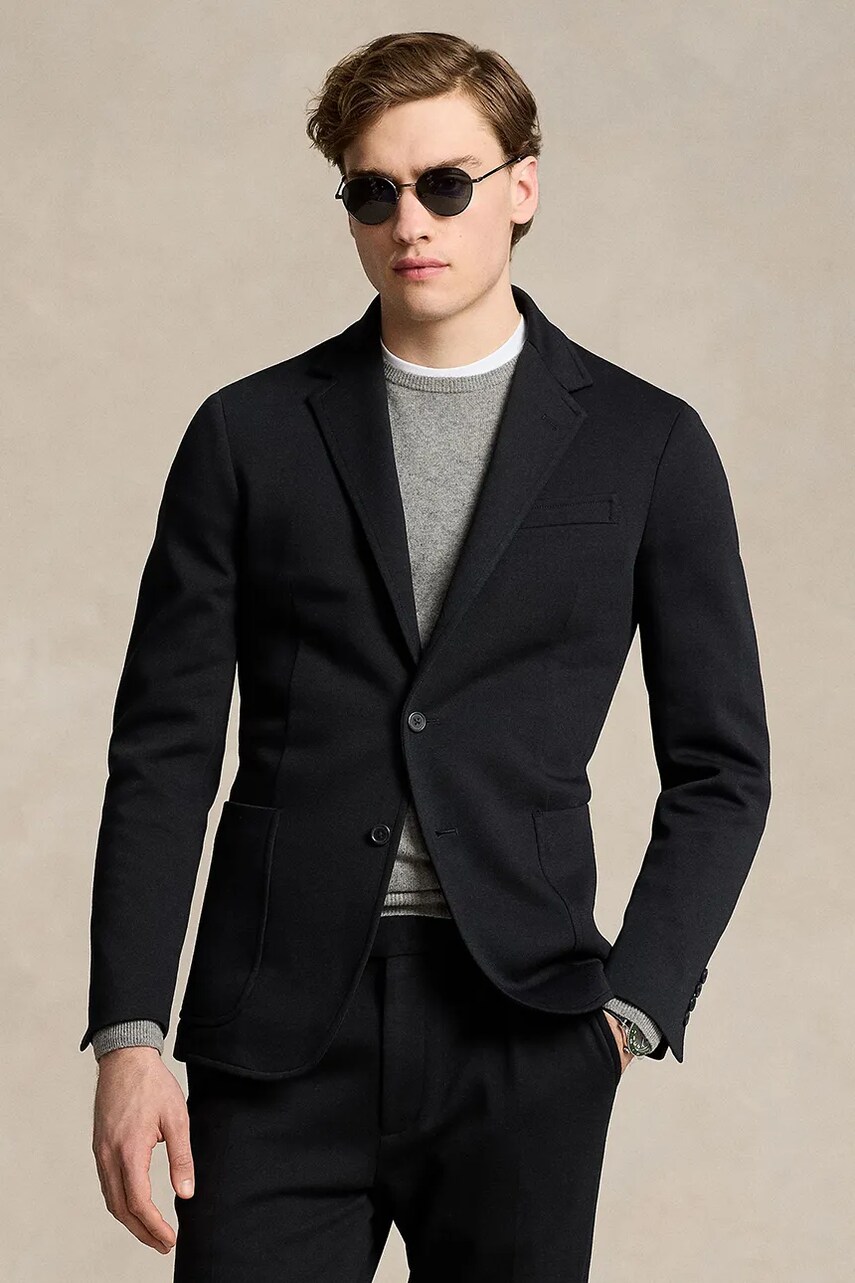 Levně Sako Polo Ralph Lauren pánské, černá barva, 715887004