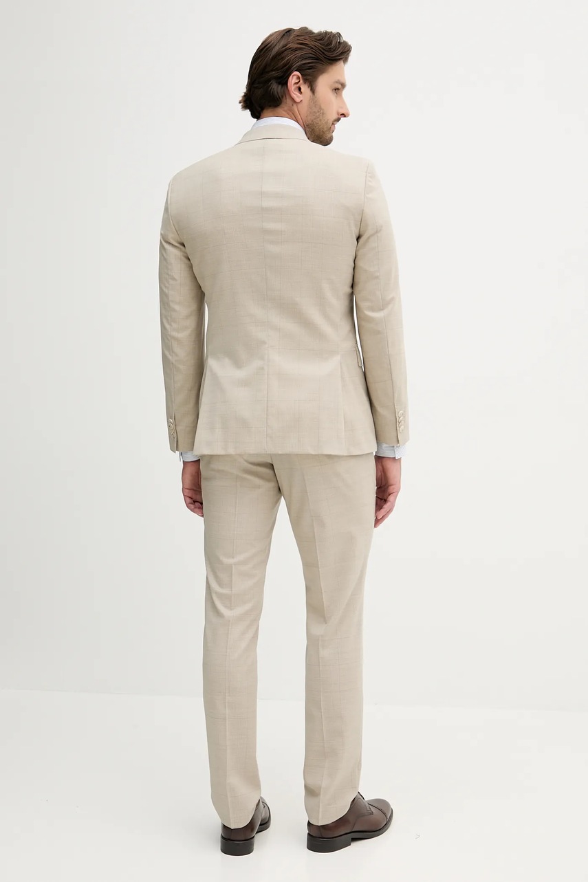 Μάλλινο κοστούμι BOSS χρώμα: μπεζ, 50546099 φωτογραφία
