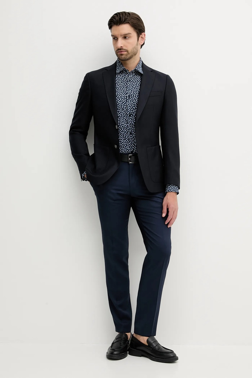 Шерстяной пиджак BOSS цвет синий 50545880 Шерстяной пиджак BOSS цвет синий 50545880