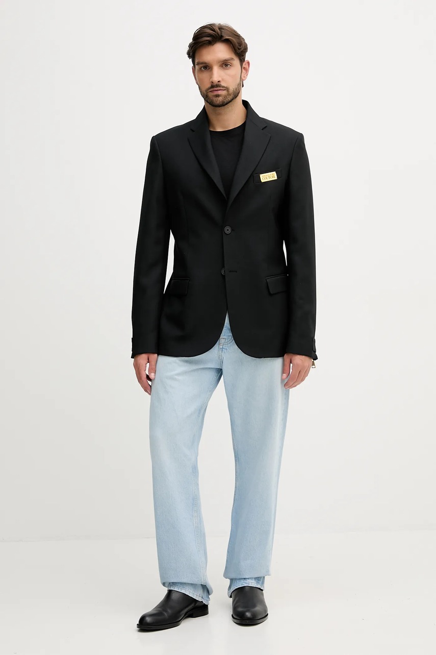Пиджак с добавлением шерсти Versace Jeans Couture цвет чёрный 79GAQ706 N0136