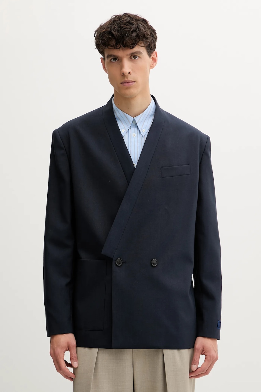 Kenzo geacă de lână culoarea bleumarin, FE65VE1309GE