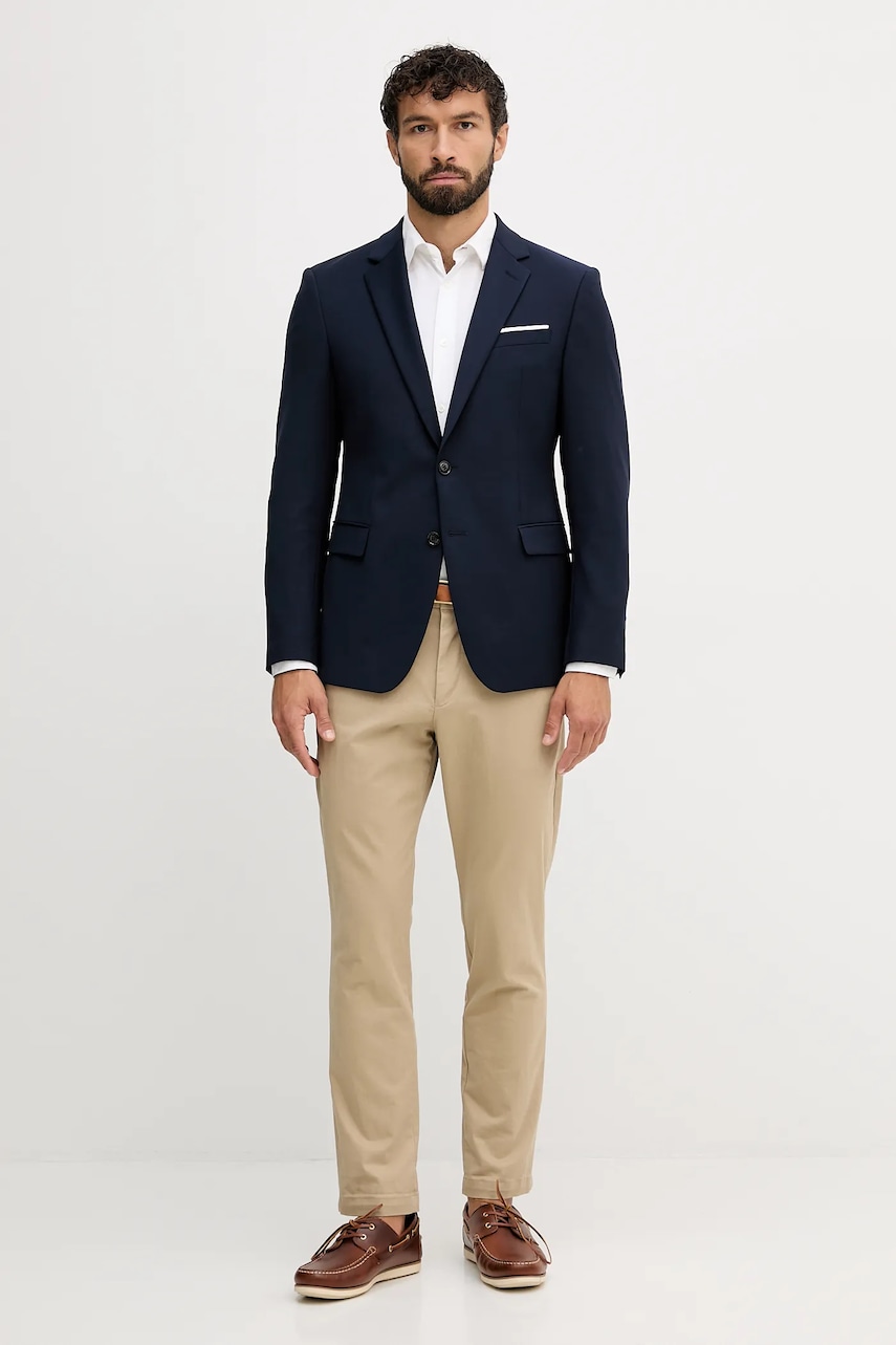 Joop! jachetă cu lână culoarea bleumarin, 30048754