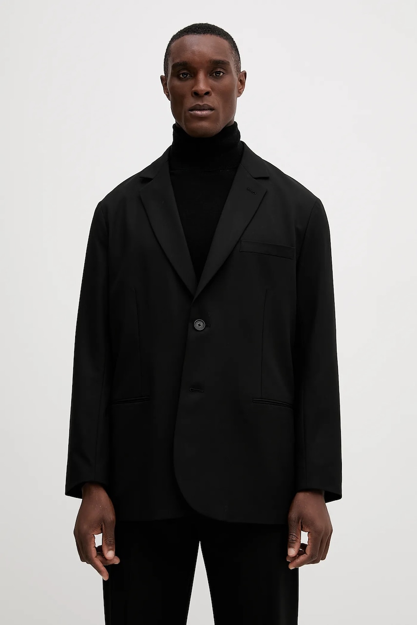 Armani Exchange sacou din lână culoarea negru, XM001195 AF16678