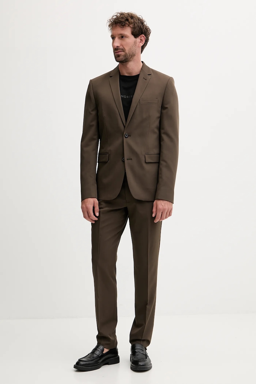 Lindbergh costum culoarea verde, uni, 30-606900