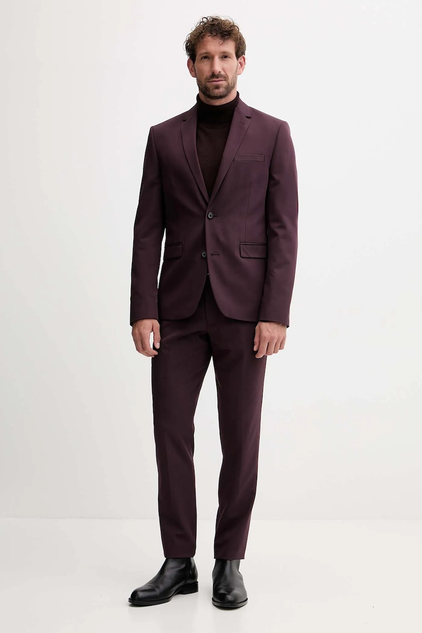 Lindbergh costum culoarea bordo, uni, 30-606900