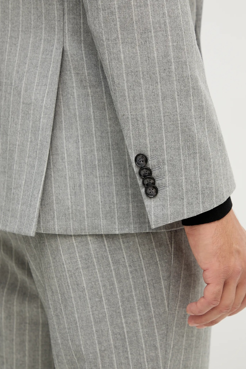 Μάλλινο κοστούμι BOSS χρώμα: γκρι, 50551756 φωτογραφία