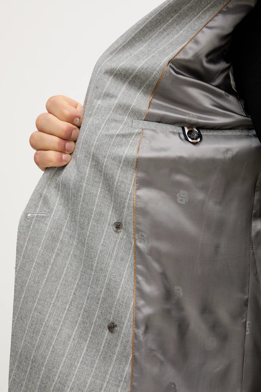 Μάλλινο κοστούμι BOSS χρώμα: γκρι, 50551756 φωτογραφία