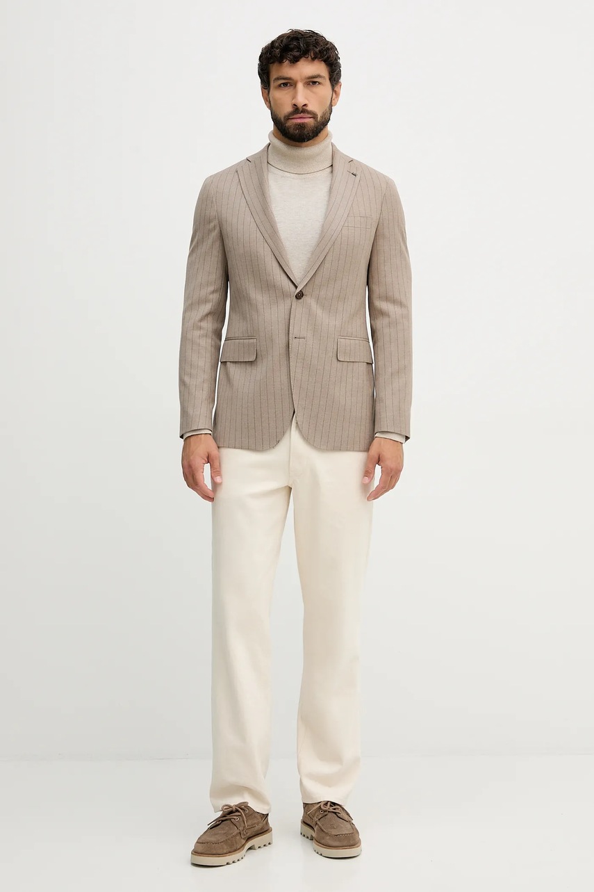 Пиджак с добавлением шерсти Michael Kors цвет бежевый MK0SB01141