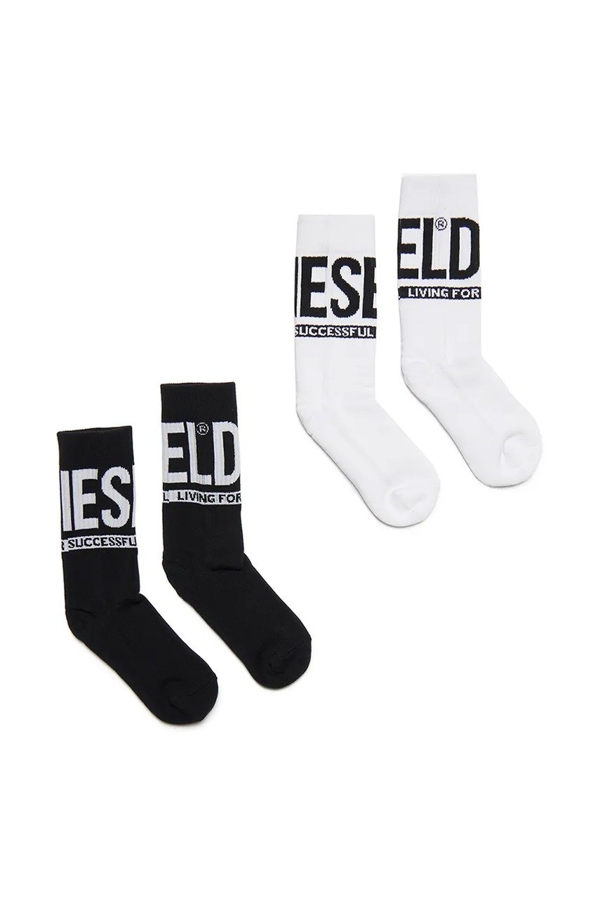 Levně Dětské ponožky Diesel SKM-ZRAYBIPACK SOCKS 2-pack černá barva, 00J4MX