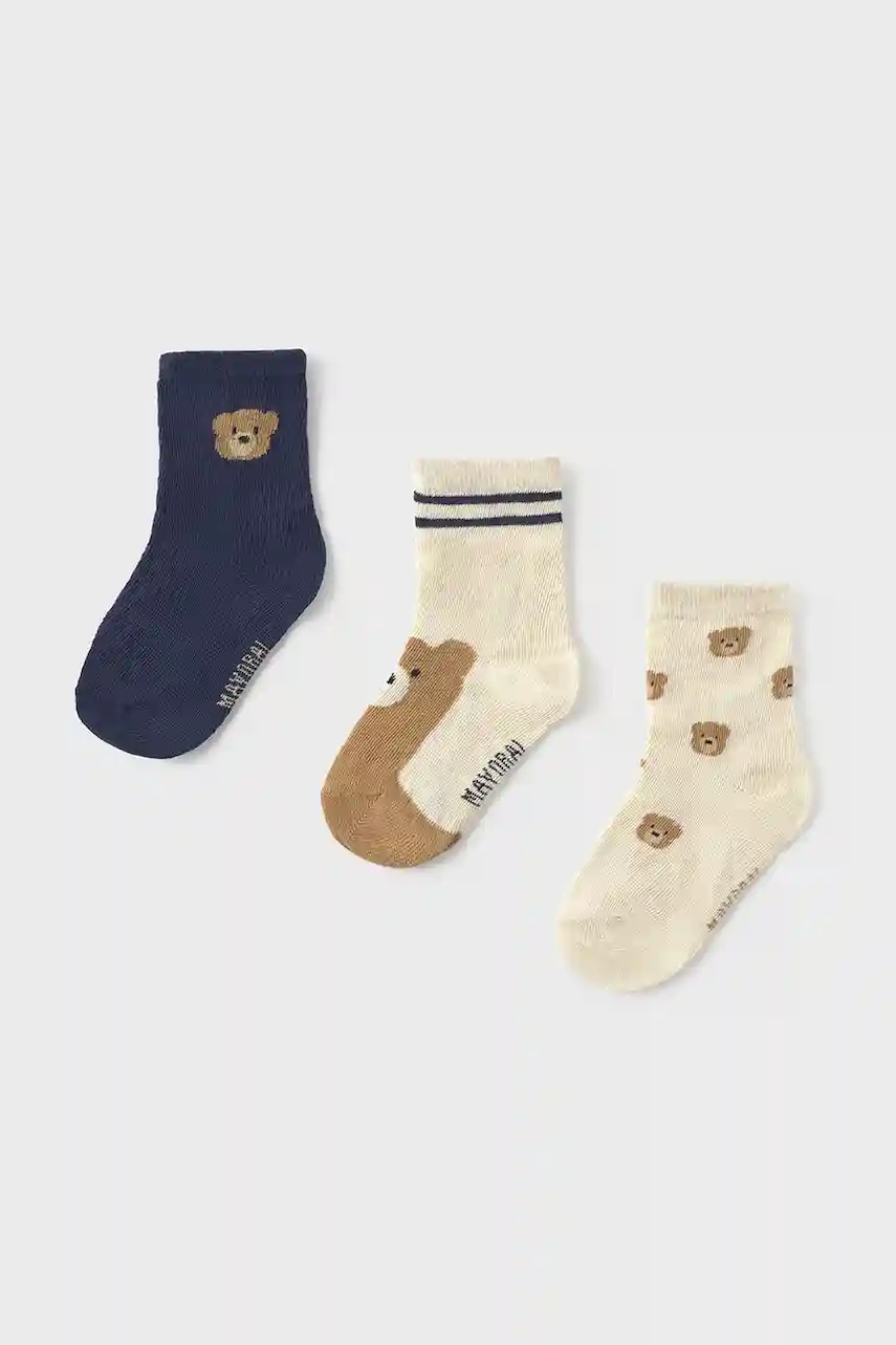 Kojenecké ponožky Mayoral 3-pack béžová barva, 10008