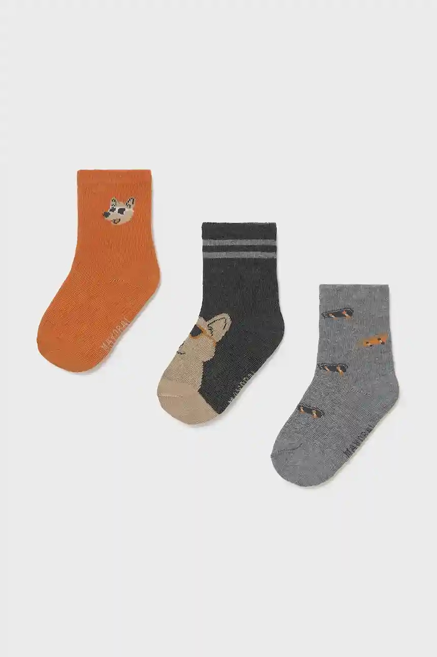 Kojenecké ponožky Mayoral 3-pack oranžová barva, 10008