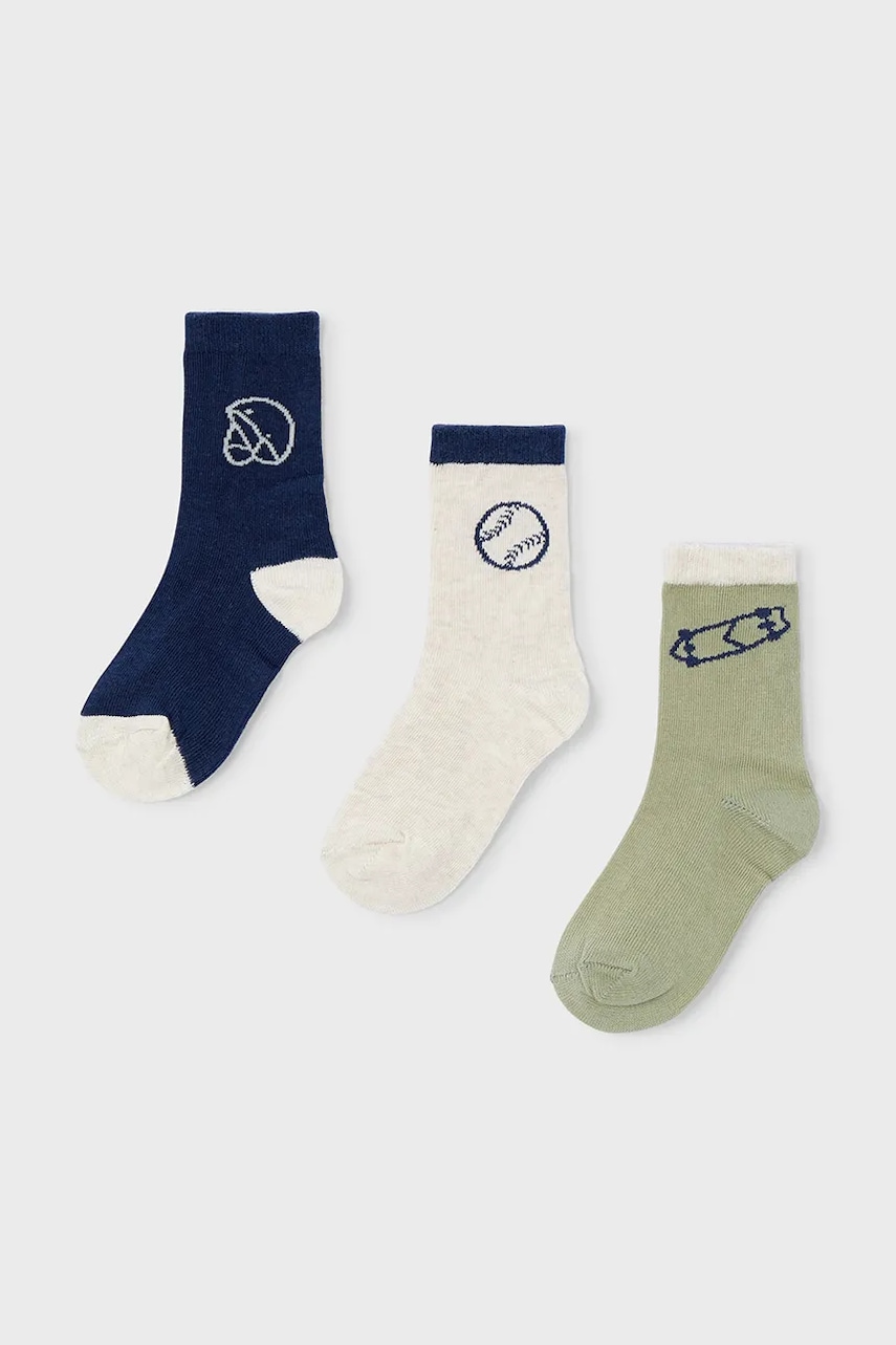 Levně Dětské ponožky Mayoral 3-pack zelená barva, 10050