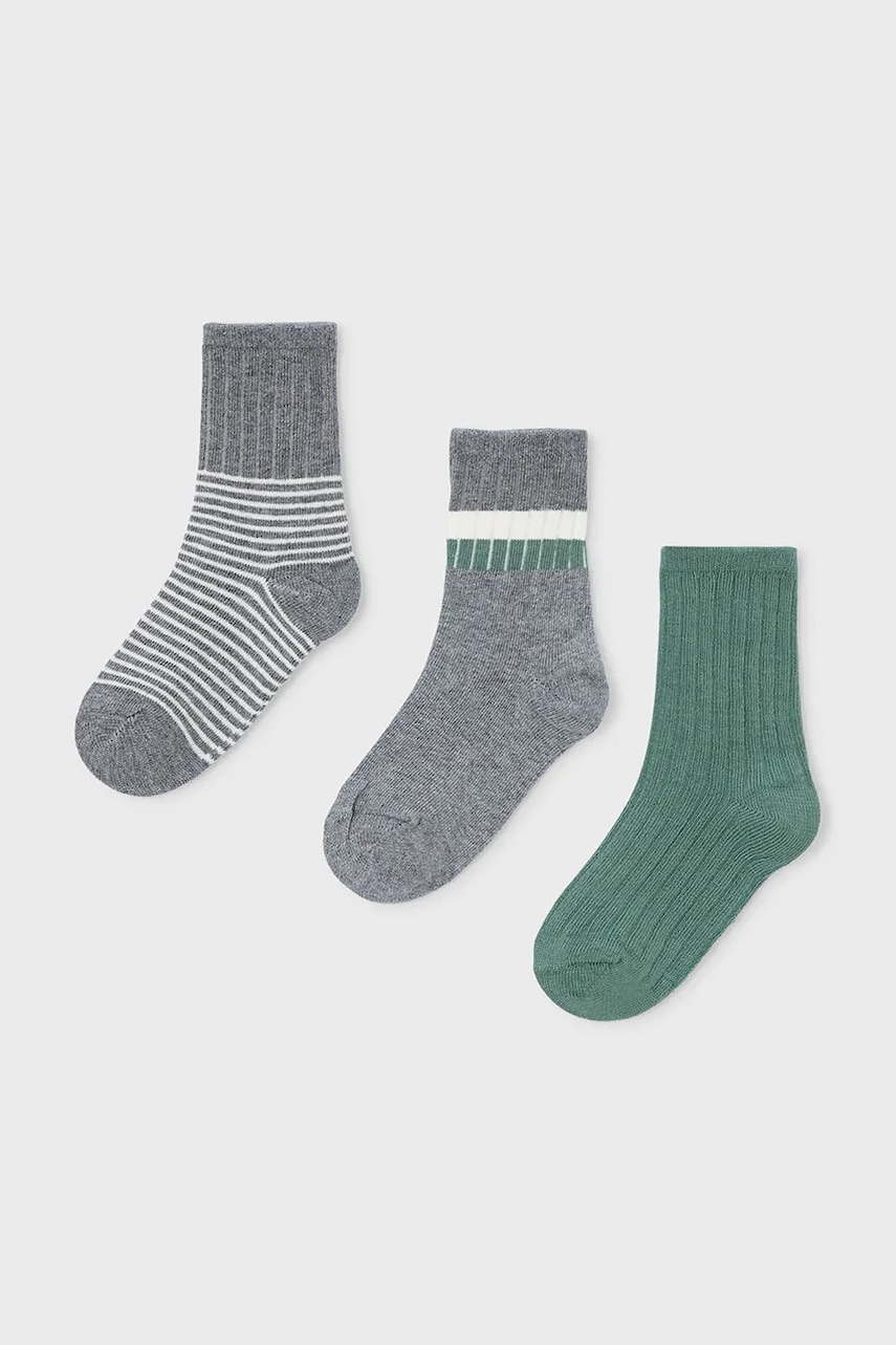 Mayoral șosete copii 3-pack culoarea verde, 10052