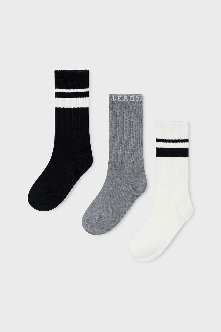 Mayoral șosete copii 3-pack culoarea gri, 10053 Mayoral șosete copii 3-pack culoarea gri, 10053