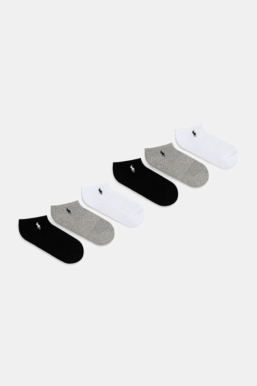 Levně Ponožky Polo Ralph Lauren 6-pack dámské, šedá barva, 455950427