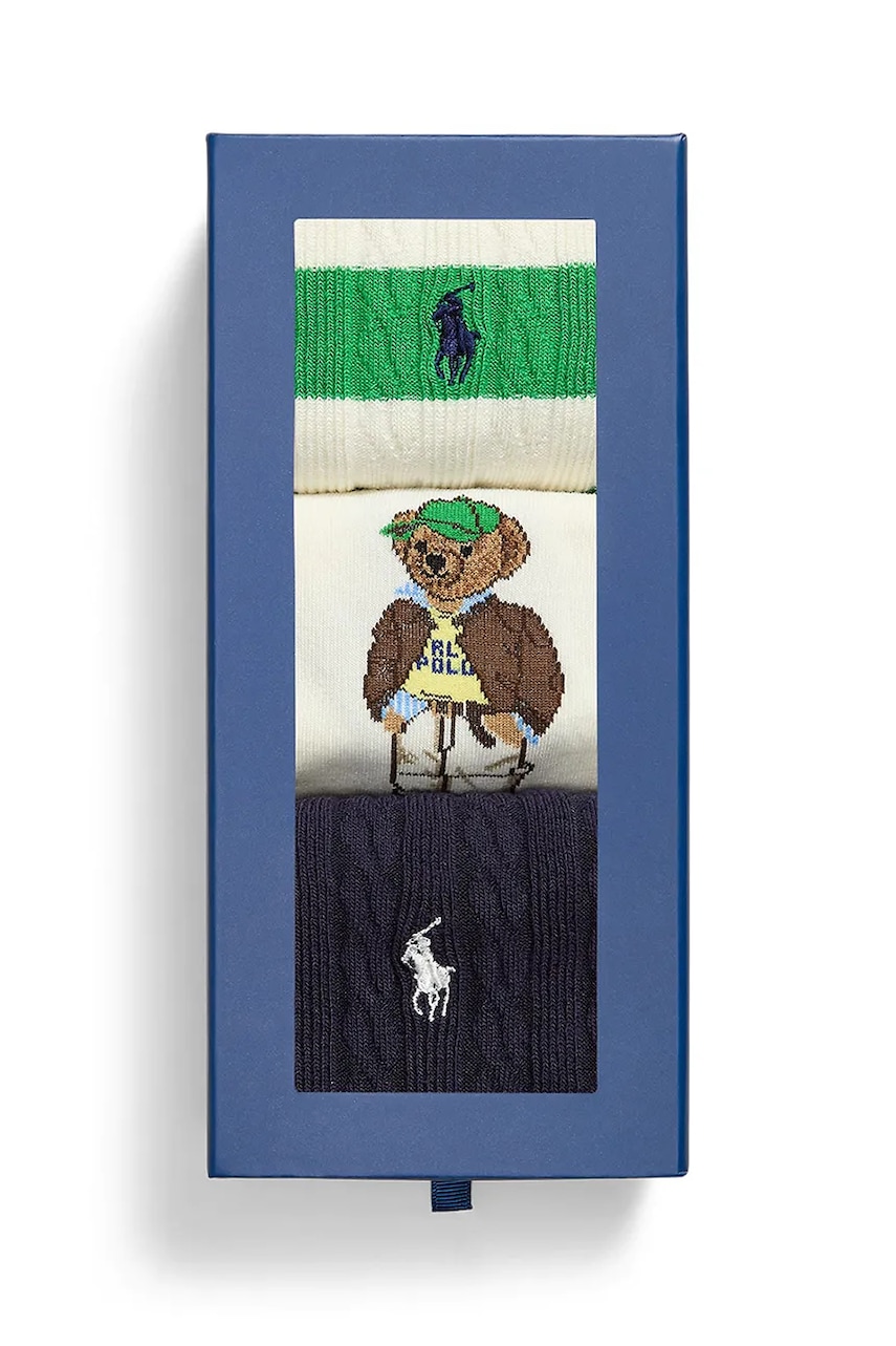 Носки Polo Ralph Lauren 3 шт цвет бежевый 455982947 Носки Polo Ralph Lauren 3 шт цвет бежевый 455982947