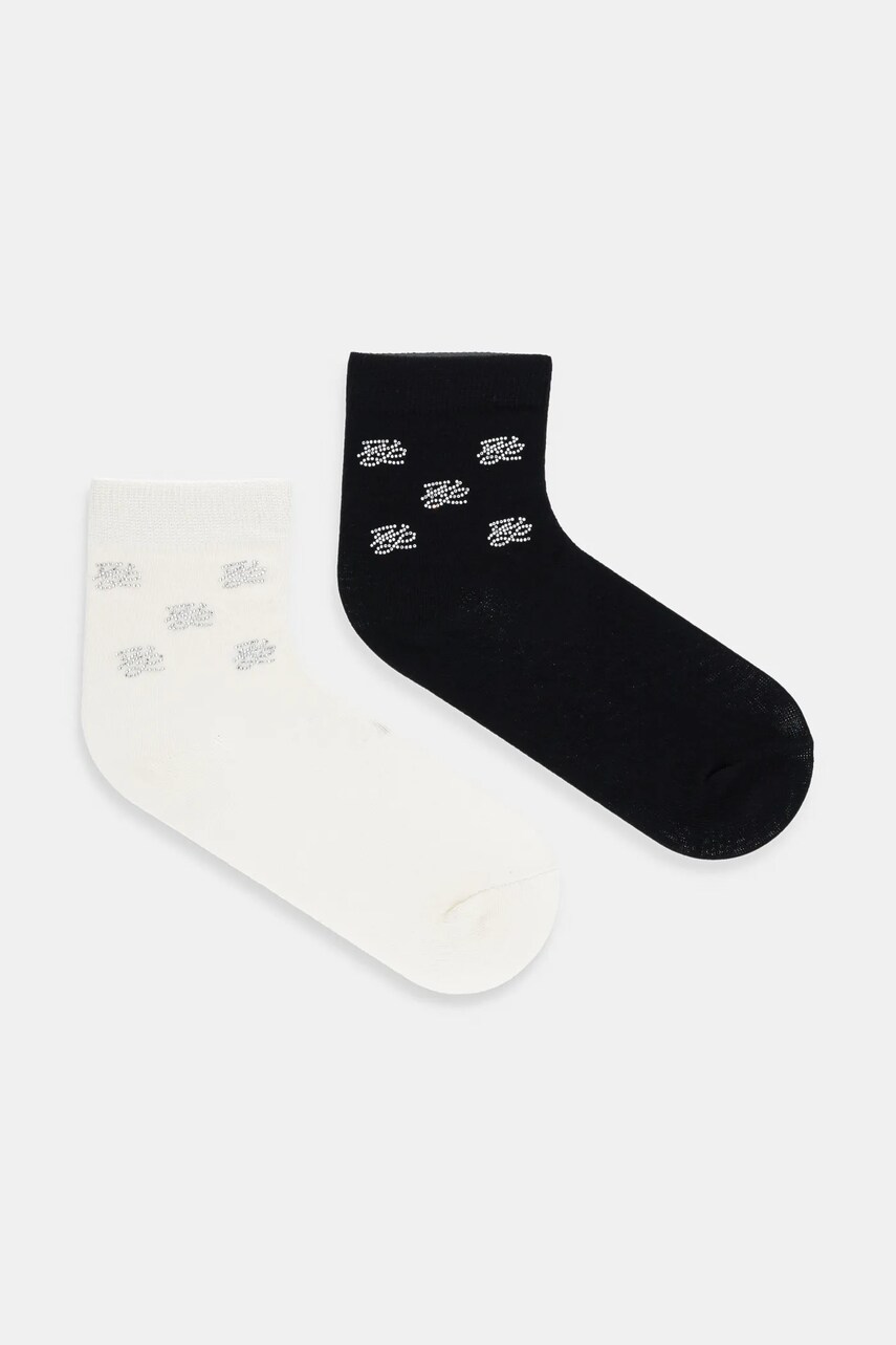 Levně Ponožky Karl Lagerfeld 2-pack dámské, černá barva, A2W47008