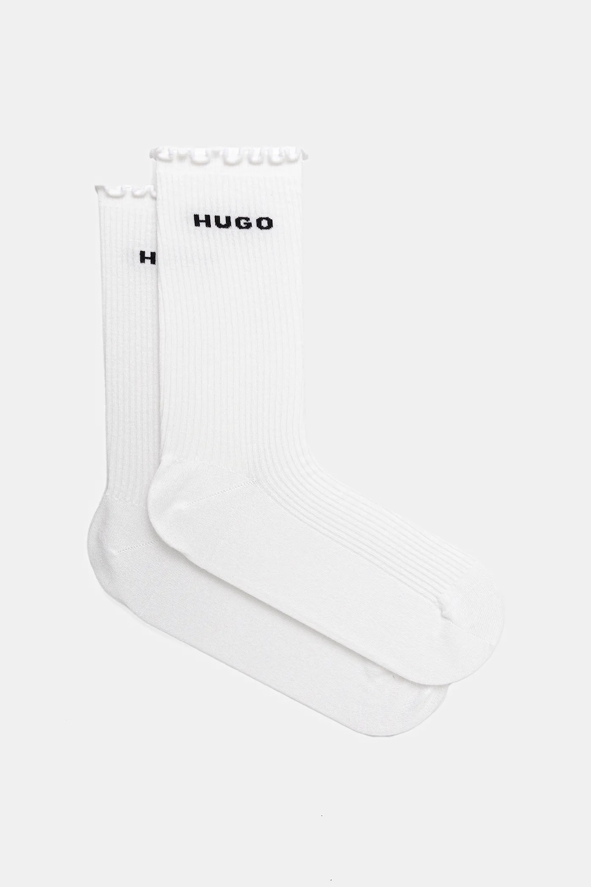 HUGO șosete 2-pack culoarea alb, 50543178