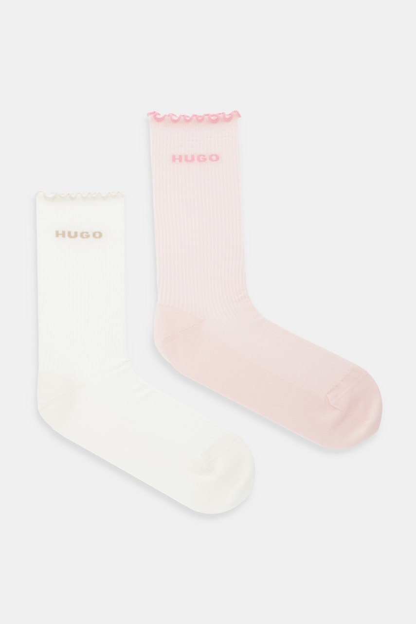 Levně Ponožky HUGO 2-pack růžová barva, 50543178