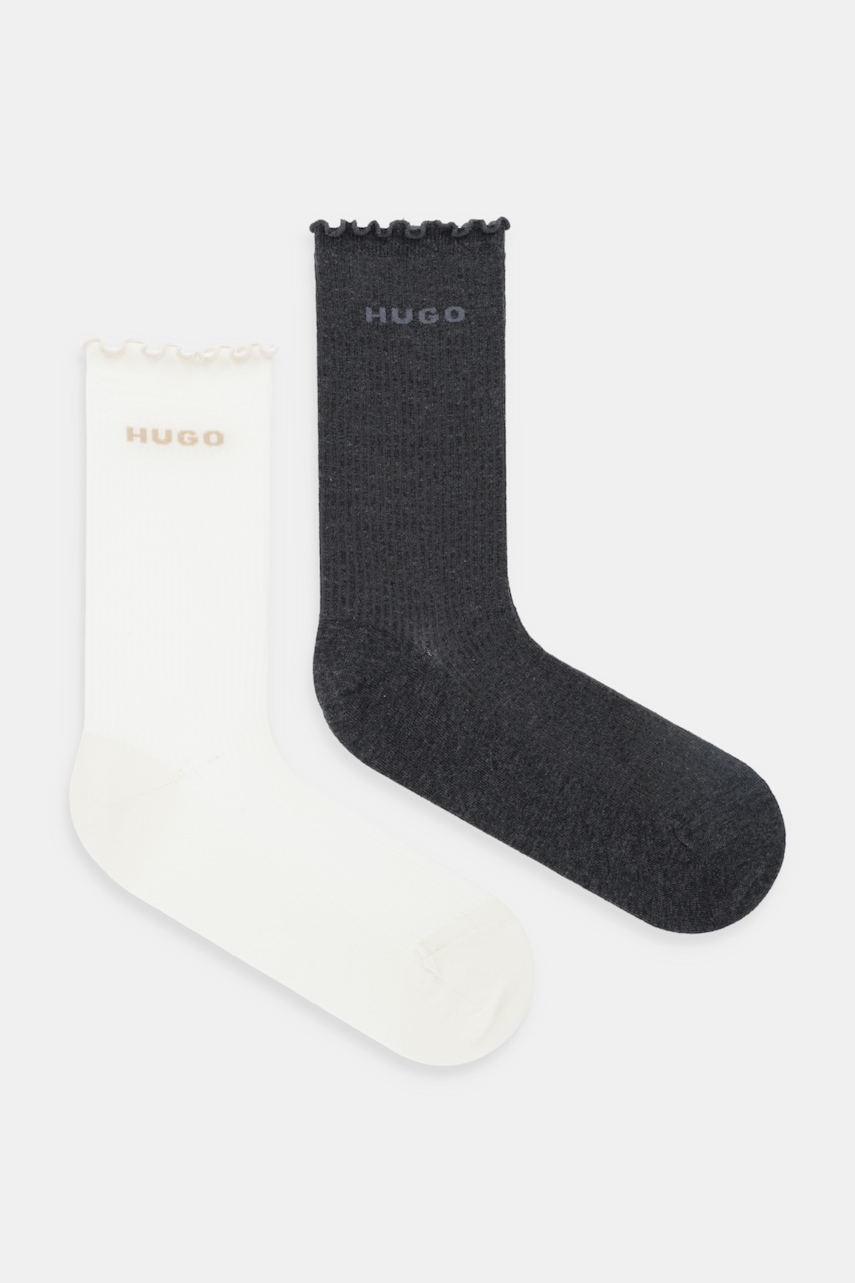 Levně Ponožky HUGO 2-pack šedá barva, 50543178