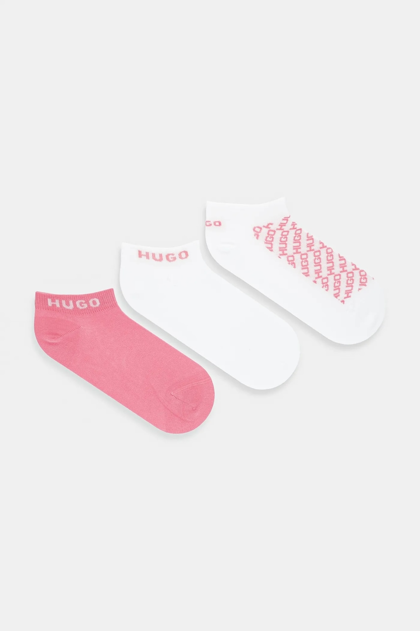 Levně Ponožky HUGO 3-pack červená barva, 50543195
