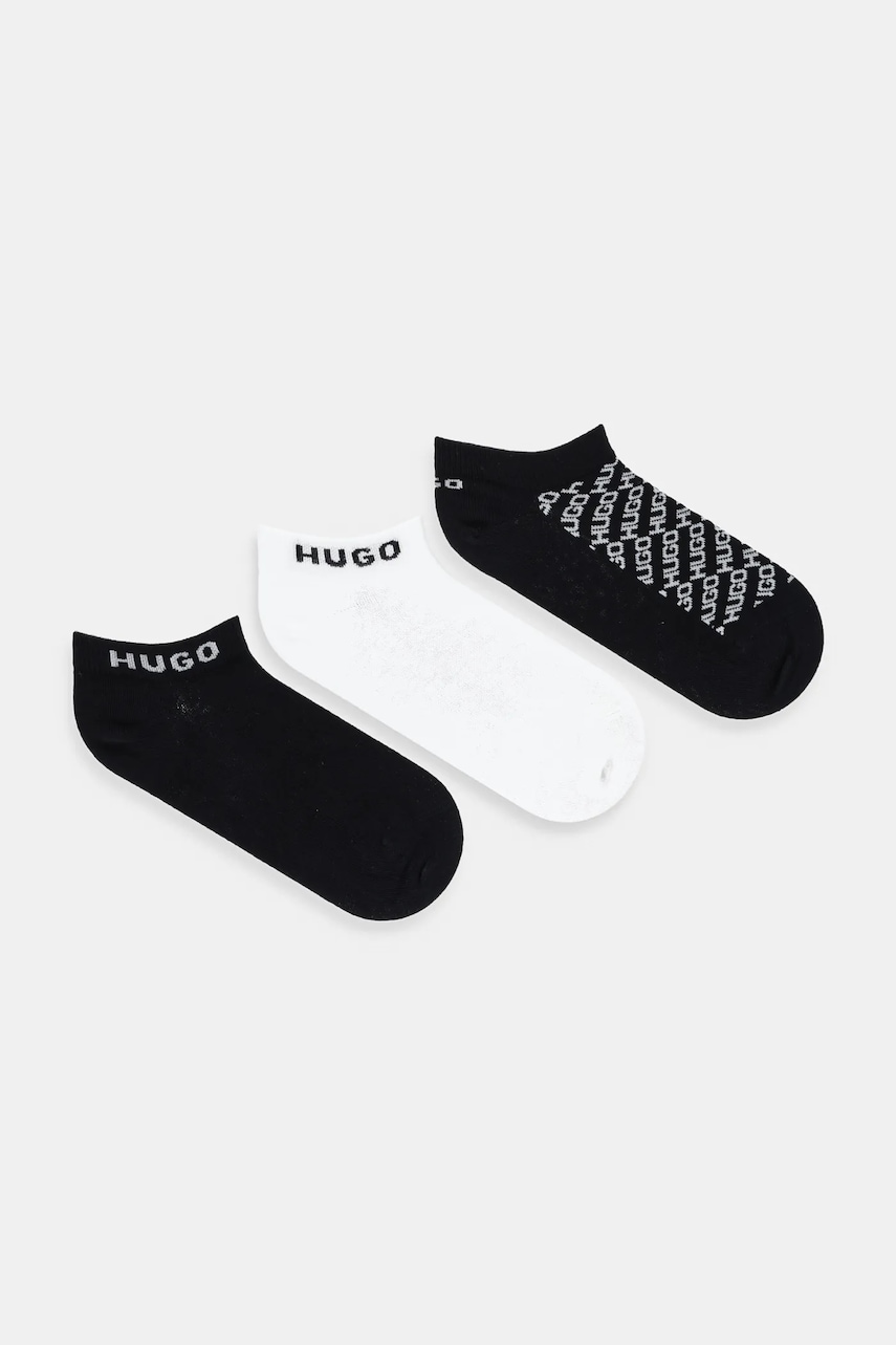 Levně Ponožky HUGO 3-pack černá barva, 50543195
