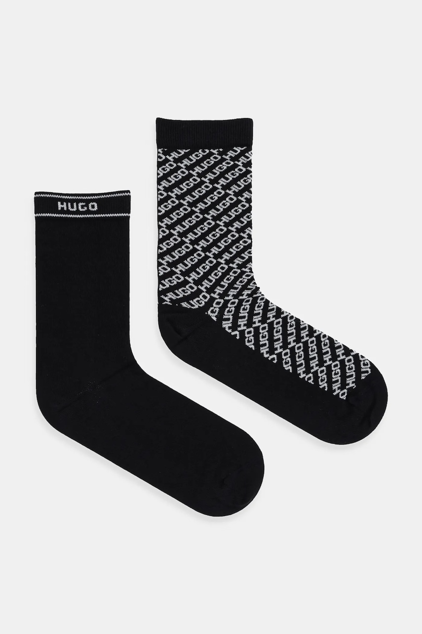 HUGO șosete 2-pack culoarea negru, 50543196