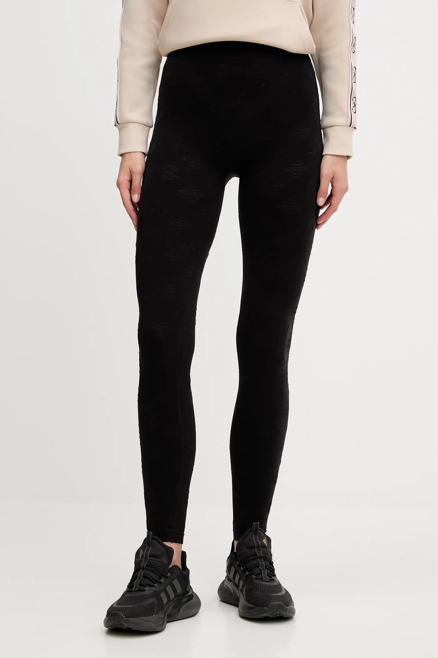 Levně Legíny Guess PEONY dámské, černá barva, s aplikací, V5YB09 Z3OA0