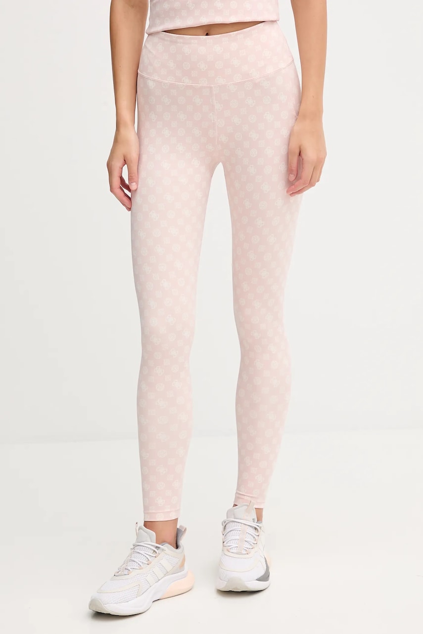 Levně Legíny Guess PEONY dámské, růžová barva, V5YB18 MC03W