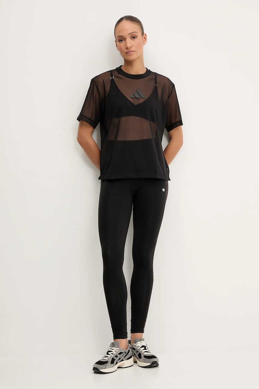 Леггинсы adidas Originals цвет чёрный с аппликацией JW7307 Леггинсы adidas Originals цвет чёрный с аппликацией JW7307