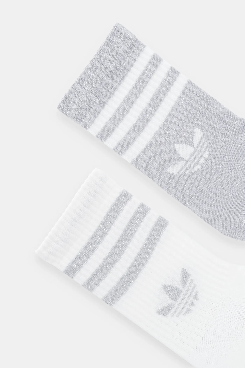 Носки adidas Originals 3-Stripes 2 шт цвет белый JX5204 Носки adidas Originals 3-Stripes 2 шт цвет белый JX5204