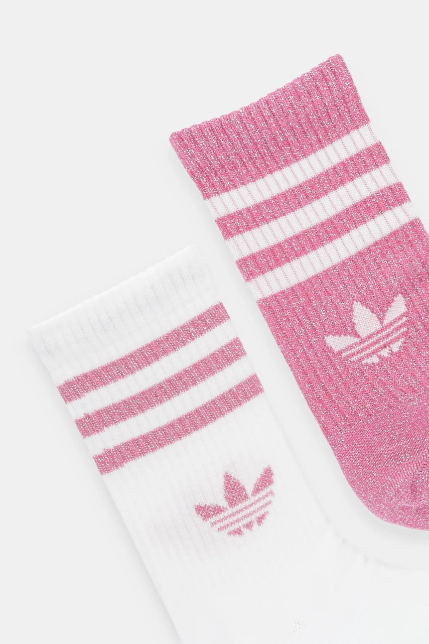 Носки adidas Originals 3-Stripes 2 шт цвет розовый JX5205