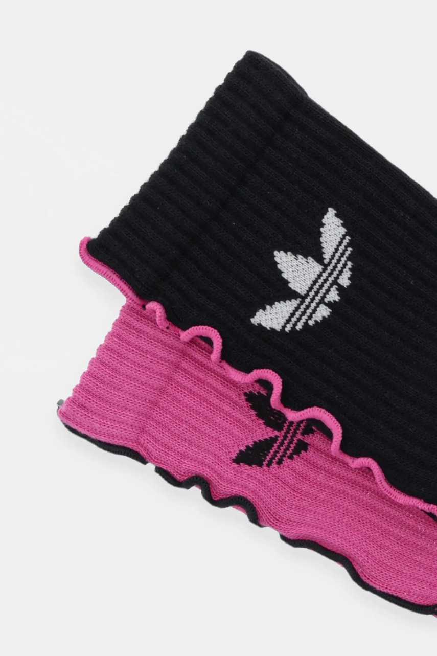 Носки adidas Originals Ruffle Crew 2 шт цвет чёрный JX5210 Носки adidas Originals Ruffle Crew 2 шт цвет чёрный JX5210