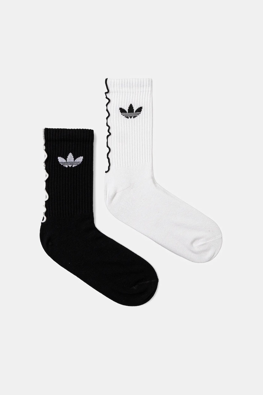 adidas Originals sosete Ruffle Crew 2-pack culoarea alb, JX5211
