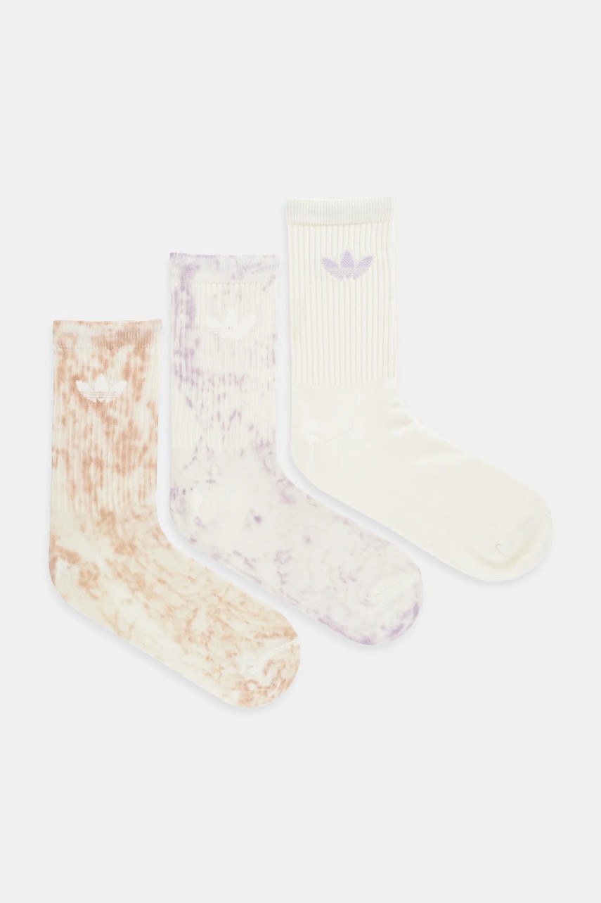 adidas Originals șosete Tie Dye Cr S 3-pack culoarea bej, JY0238