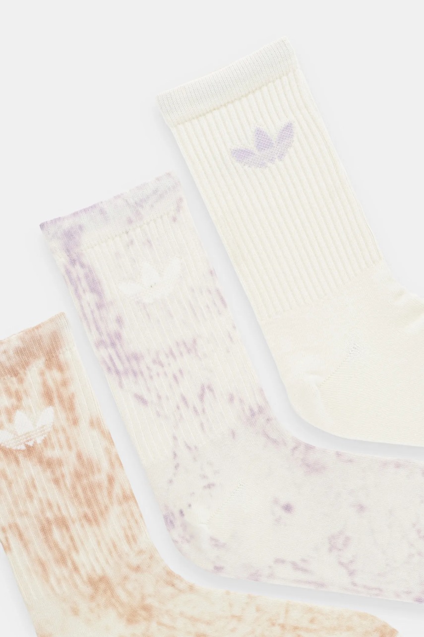 Носки adidas Originals Tie Dye Cr S 3 шт цвет бежевый JY0238