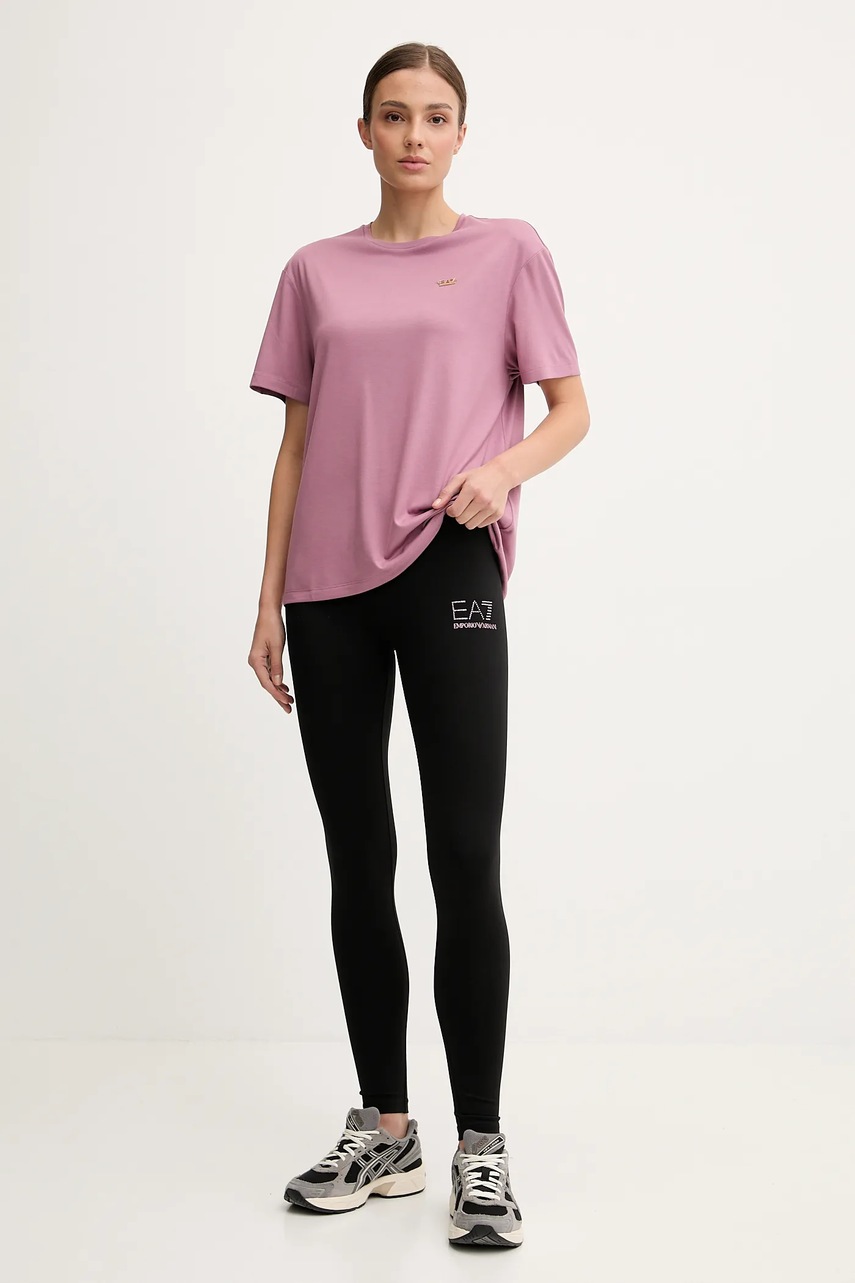 Леггинсы EA7 Emporio Armani цвет чёрный с принтом AF12484.7W000539