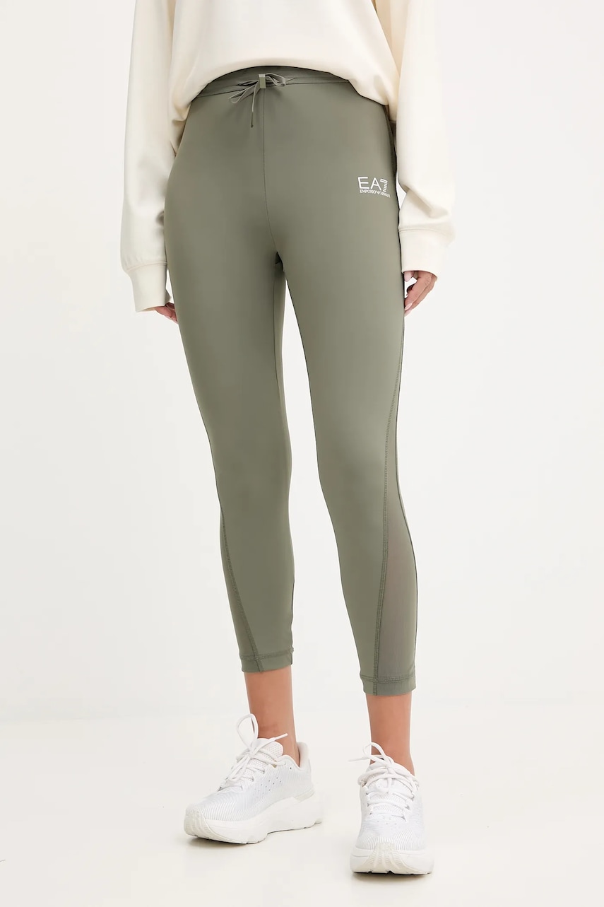 EA7 Emporio Armani colanti culoarea verde, uni, AF12625.7W000585